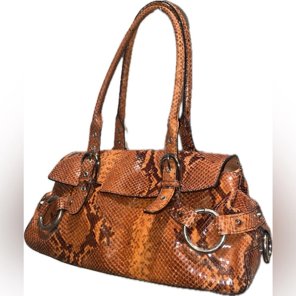 Adrienne Vittadini Python Medium Satchel Bag - image 5